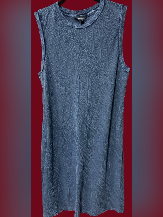 Lucky Brand Dresses & Skirts - Lucky brand women size medium sleeveless shift tank top mini dress textured blue